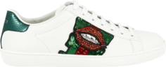 Кроссовки Gucci Wmns Ace Low Lips Sequin - White, белый
