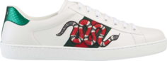 Кроссовки Gucci Ace Embroidered Snake, белый