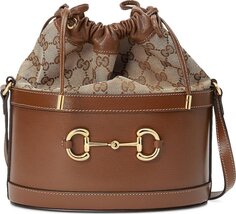 Сумка Gucci Horsebit 1955 Bucket Bag Brown, коричневый