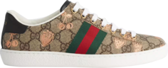 Кроссовки Gucci Wmns Ace GG Supreme Berry Print, тан