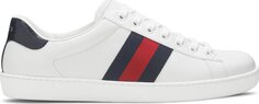 Кроссовки Gucci Ace Leather White Blue, белый