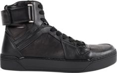 Кроссовки Gucci High Top Logo Velcro Strap Sneaker, черный