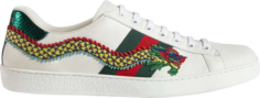 Кроссовки Gucci Ace Embroidered Dragon, белый