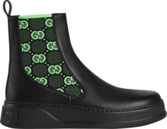 Кроссовки Gucci Boot GG Jersey - Black Neon Green, зеленый