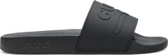 Сандалии Gucci Logo Rubber Slide Black, черный