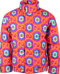 Куртка Gucci GG Kaleidoscope Puffer Jacket Orange/Electric Blue, синий