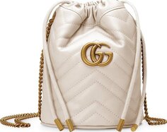 Сумка Gucci GG Marmont Mini Bucket Bag White, белый