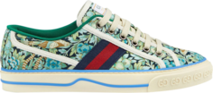 Кроссовки Liberty of London x Gucci Wmns Tennis 1977 Floral - Light Blue Green, зеленый