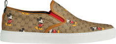 Кроссовки Disney x Gucci GG Supreme Slip-On Mickey Mouse, коричневый