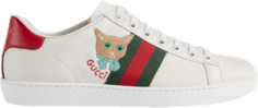 Кроссовки Gucci Wmns Ace Cat Embroidery, белый