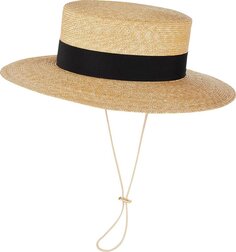 Бейсболка Gucci Straw Boater Hat Beige, бежевый