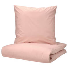 Комплект постельного белья Ikea Strandtall, 3 предмета, 240x220/80x80 см, розовый