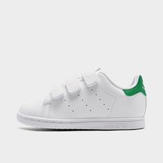 Детская повседневная обувь Adidas Originals Stan Smith с ремешком на липучке для малышей, белый