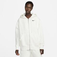 Женская толстовка Nike Sportswear Phoenix Fleece Oversized с молнией во всю длину, белый