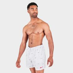 Мужские плавательные шорты Nike Swoosh All-Over Print 5 дюймов, белый