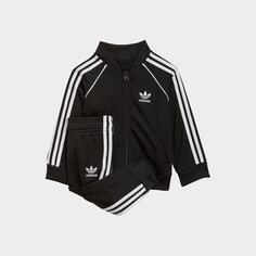 Спортивный костюм Adidas Originals Adicolor SST для младенцев и детей ясельного возраста, черный