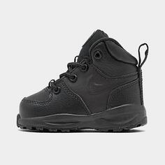 Кожаные ботинки для малышей Nike Manoa, черный