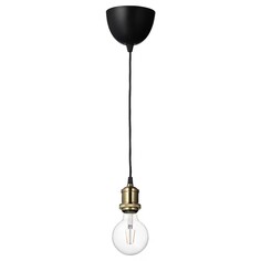 Подвесной светильник с лампочкой Ikea Jallby / Lunnom, латунное покрытие/ прозрачное стекло