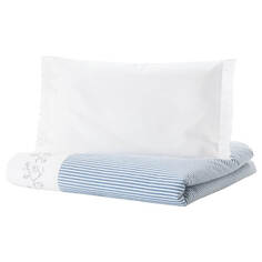 Комплект белья для детской кроватки Ikea Gulsparv Striped, 110x125/35x55 см, 2 предмета, голубой