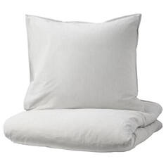 Комплект постельного белья Ikea Bergpalm, 3 предмета, 240x220/80x80 см, серый/полоска