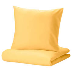 Комплект постельного белья Ikea Nattsvarmare, 2 предмета, 140x200/80x80 см, желтый