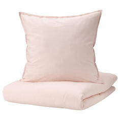 Комплект постельного белья Ikea Bergpalm, 2 предмета, 140x200/80x80 см, светло-розовый/полоска