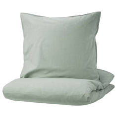 Комплект постельного белья Ikea Bergpalm, 2 предмета, 155x220/80x80 см, зеленый/полоска