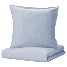 Комплект постельного белья Ikea Bergpalm, 3 предмета, 240x220/80x80 см, голубой/полоска