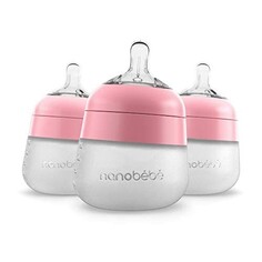 Бутылочки для кормления 3 шт. по 150 мл Nanobebe Anti-Colic, розовый