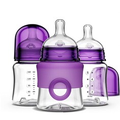Бутылочки для кормления 3 шт. по 120 мл Smilo Anti-Colic Feeding, фиолетовый