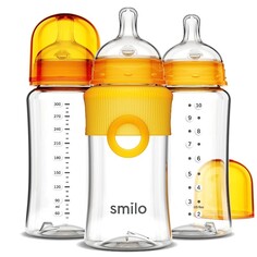 Бутылочки для кормления 3 шт. по 295 мл Smilo Anti-Colic Feeding, оранжевый