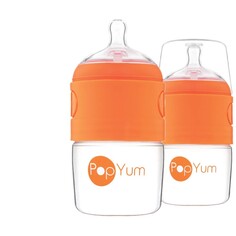 Бутылочки для кормления 2 шт. по 150 мл PopYum Anti-Colic Formula Making, оранжевый