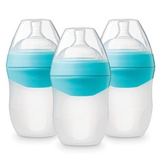 Бутылочки для кормления 3 шт. по 180 мл Tiny Twinkle Silicone, голубой