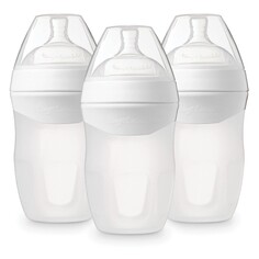 Бутылочки для кормления 3 шт. по 250 мл Tiny Twinkle Silicone, белый