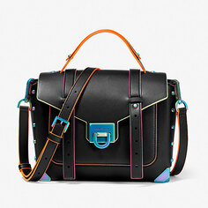 Сумка-рюкзак Michael Michael Kors Manhattan Medium Contrast-Trim Leather, черный