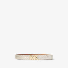 Ремень Michael Michael Kors Reversible Logo and Leather Waist, бежевый/светло-коричневый