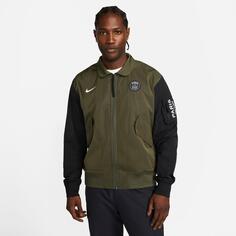 Мужская куртка-бомбер Nike Paris Saint-Germain без подкладки с молнией во всю длину, зеленый