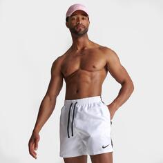 Мужские плавательные шорты Nike Volley 5 дюймов с тесьмой и логотипом, белый