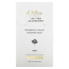 Веганская Маска d&apos;Alba Waterfull для сна , 12 пакетиков по 4 мл D'alba