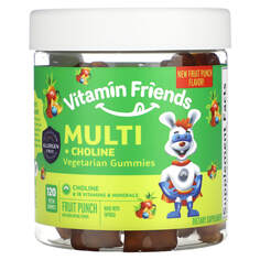 Жевательные Мармеладки Vitamin Friends с мульти холином, фруктовый пунш, 120 жевательных таблеток с пектином