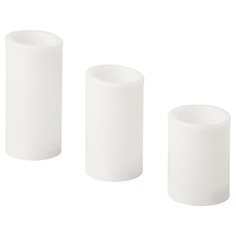 ÄDELLÖVTRÄD ЭДЕЛЛЁВТРЭД Светодиодная формовая свеча, 3 шт., белый/для помещений IKEA