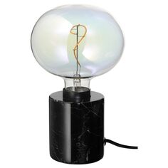 MARKFROST / MOLNART Настольная лампа+лампа, мрамор черный/форма эллипса разноцветный IKEA