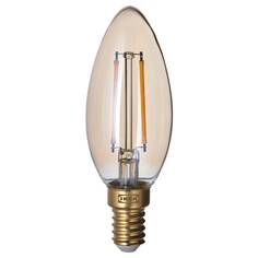 LUNNOM ЛУННОМ Светодиодная лампа Е14 210 лм, диммируемая/лампа-свеча коричневый/прозрачное стекло IKEA
