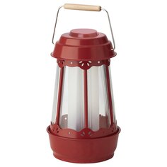 SOMMARLÅNKE Светодиодная декоративная настольная лампа, домик для наружного использования/на батарейках, красный, 26 см IKEA
