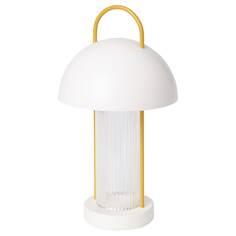 SOMMARLÅNKE Светодиодная декоративная настольная лампа, желтое стекло/на батарейках для наружного применения, 33 см IKEA