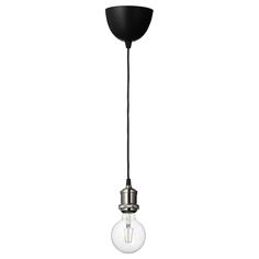 JÄLLBY / LUNNOM Потолочный светильник+светильник, никелированный/сферический прозрачный IKEA