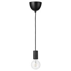 SUNNEBY / LUNNOM Потолочный светильник+лампа, черный шар/прозрачный IKEA