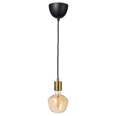 SKAFTET / MOLNART СКАФТЕТ / МОЛЬНАРТ Потолочный светильник+светильник, латунированный колоколообразный/коричневый/прозрачное стекло IKEA