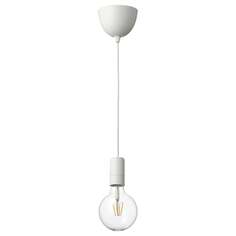 SUNNEBY / LUNNOM СУННЕБИ / ЛУННОМ Потолочный светильник+лампа, белый/прозрачное стекло IKEA