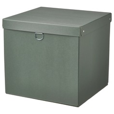 NIMM Ящик для хранения с крышкой, серо-зеленый, 32x30x30 см IKEA